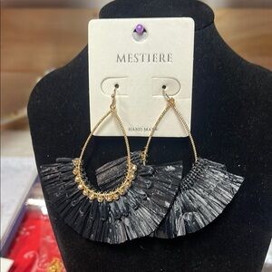 Black and Gold Handmade Earrings